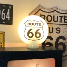 Route 66 Mini Gas Pump Globe, Oil and Petrol Memorabilia, Hand Blown Glass Globe