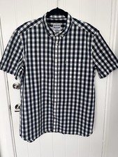 Lambretta Carnaby Clothing London Soho Navy Blue Checked Shirt Size XL