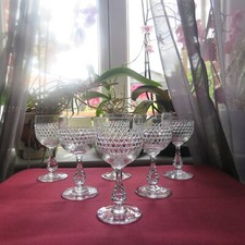 6 White Wine Glasses in Baccarat Crystal Lucullus Model H 12.4cm Signed
