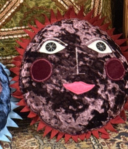 Vintage velvet whimsical sun - velvet,
