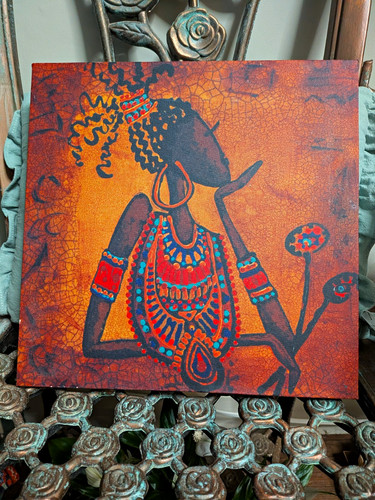 African woman canvas wall art - wall,