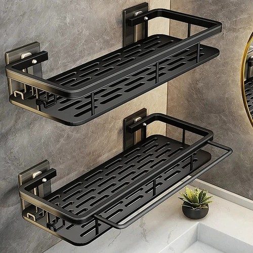 2pcs drill bathroom shelf - no-drill,