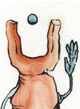 ACEO Original Art - Magno Man #1 - expressionism Ooak art card  by Kiefer Moore