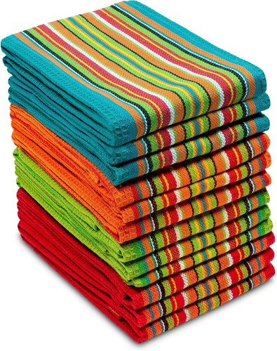 Salsa stripe kitchen towels - kitchen,
