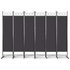 6FT 4-Fold Top 6 Panels Foldable Privacy Screen Protector Room Divider Partition