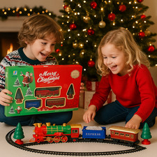 Christmas Train Set Track Musical Sound Lights Around Tree Decorate Santa Gift