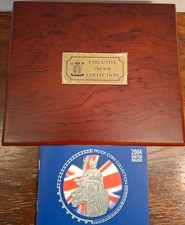 The Royal Mint 2004 UK Executive Proof Collection 10 Coins In Wood Box With COA