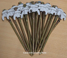 20 x Tent Pegs Screw In Hard Standing Ground Drill in Caravan Camping Awning