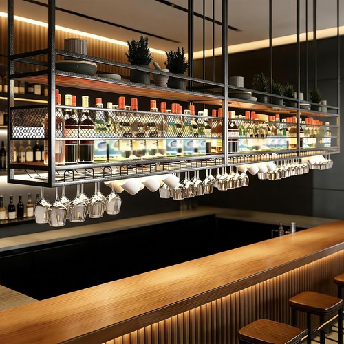 Ceiling wine rack metal 2 - wine,