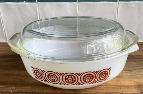 Pyrex brown circle block - brown,