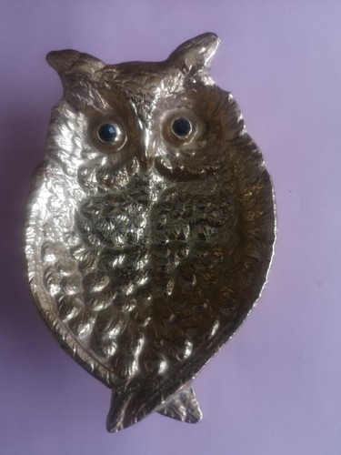 Vintage solid brass owl - vintage,