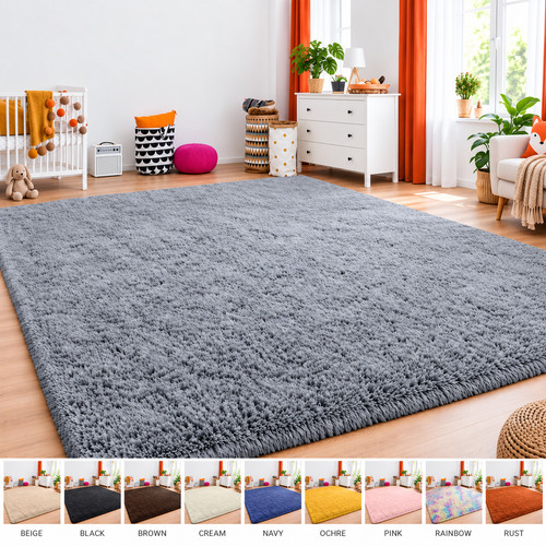 Fluffy faux fur shaggy rug - fur,