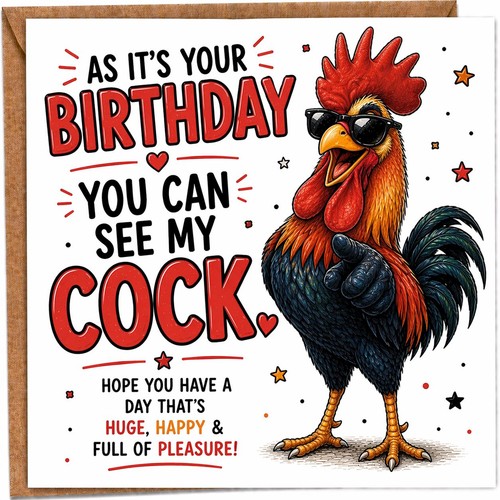 Rude birthday card cheeky - rude,