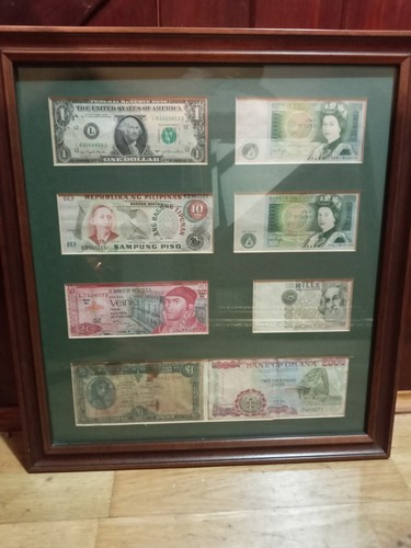 Collage framed bank foreign - of,