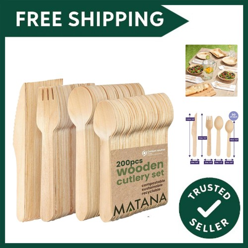 200 wooden cutlery set 50 - 200,