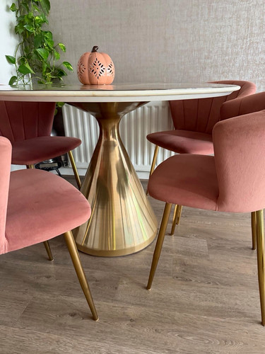 Round marbled dining - round,