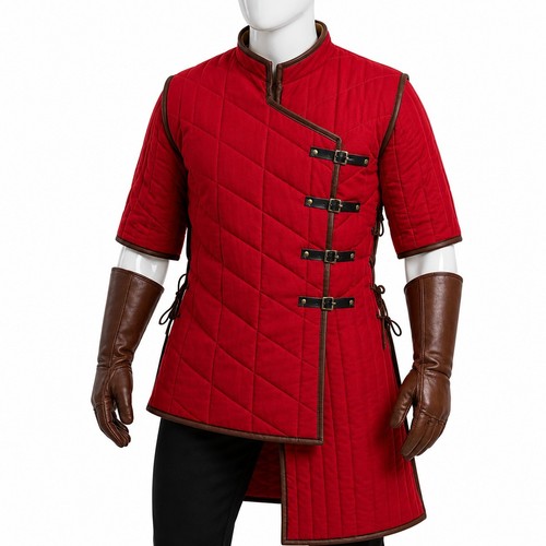 Medieval red gambeson - medieval, padded