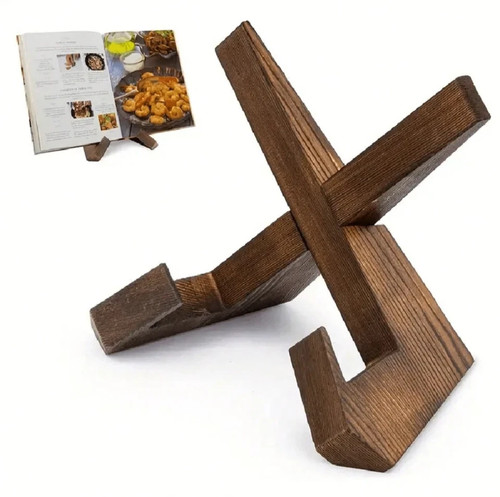 Wooden book stand cookbook - wooden,
