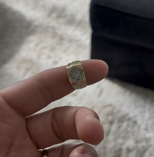 14k gold diamond - gold, pinky