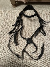 Black Fairfax grackle bridle black crystal browband lVery good standard cob/Full