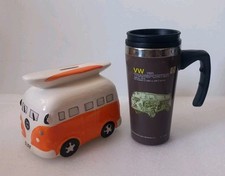 VW campervan money Box, And Haynes Manual Cup .. / Great Present For VW Fan