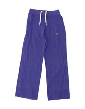 NIKE Girls Tracksuit Trousers 8-9 Years Small Purple Cotton CB13