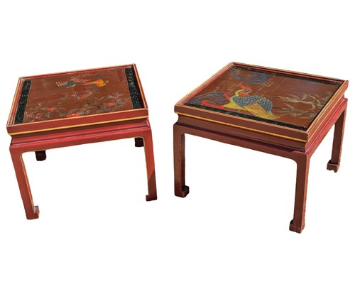 Antique pair chinese lacquered - antique,