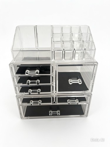 Large clear acrylic makeup - acrylic,