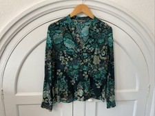 Laura Ashley Ladies Popover Top Size 12 Floral Print Long Sleeve