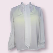 White Pussybow Tie Neck