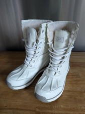 Ugg White Snow Boots Some Discoloration To The Fabric Size UK 5