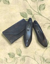 1980’s lotus croc printed shoes with clutch bag