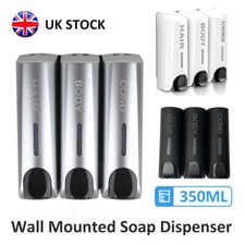 1/2/3 Soap Dispenser Wall Mounted Liquid Bathroom Hand Soap Shower Gel Shampoo