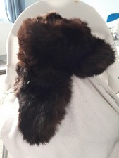 VINTAGE Ladies Stunning Chocolate Brown Real Rabbit Fur Trapper Hat Standard...