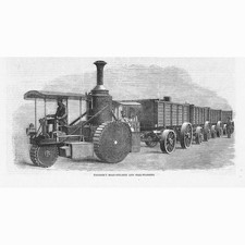Thomson's Road Steamer & Coal Wagons - Antique Print 1870