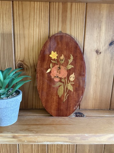 Vintage floral marquetry wood - marquetry,