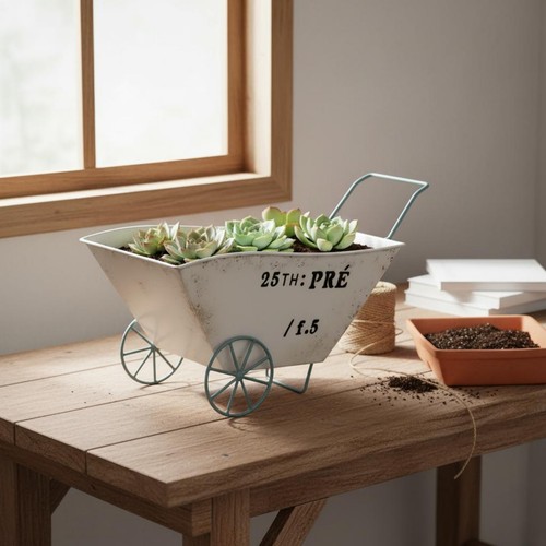 Vintage market cart planter - cart,