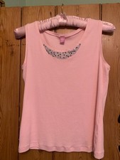Basler Pale Pink Sleeveless Vest Top with jewel detail size 14