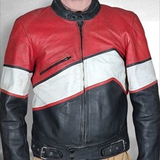VTG 80s Black leather biker