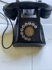 Working vintage old antique black bakelite dial telephone phone 1950s