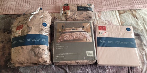 Christy pink and grey bedding