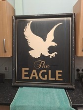 Vintage Large Metal Double-Sided Pub Sign - The Eagle - 105cm High X 90cm Wide 