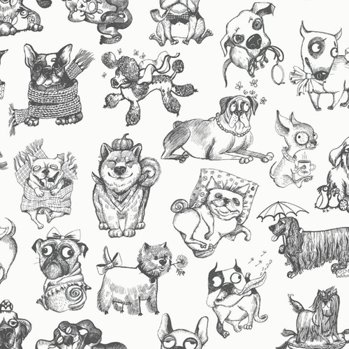 Black white dog wallpaper - white,