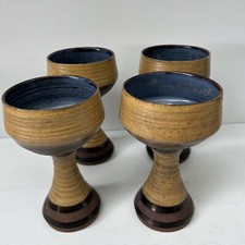 4 X Art Pottery Goblets Mid