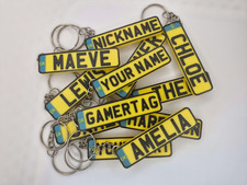 Customisable Car Number Registration Reg Plate Keyring Keychain Personalised EV