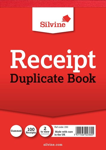 Silvine duplicate cash receipt - duplicate,