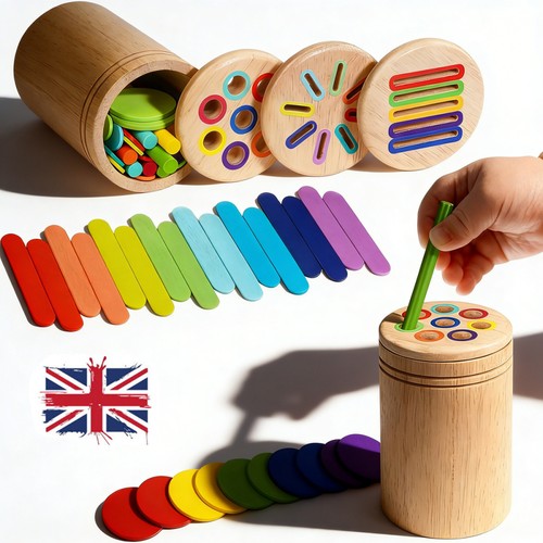 Montessori wooden toys color - wooden,