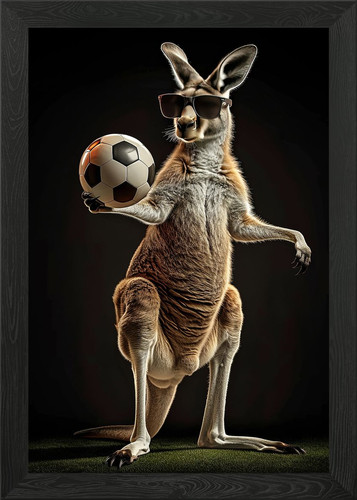 Kangaroo soccer ball framed - ball,