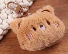 2pcs Cute Plush Bear Keychain Bag Charm –Soft Fluffy Animal Key Ring-Kawaii Gift