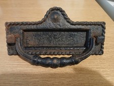 Georgian? Black Cast Iron Letterbox Mailbox Gothic 